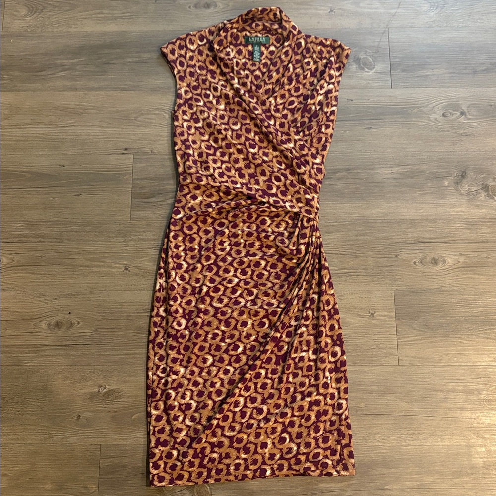 Lauren Ralph Lauren Brown Patterned Mini Dress - Picture 4 of 9